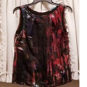 Erdem Paint Splatter Sequin Embellished Top